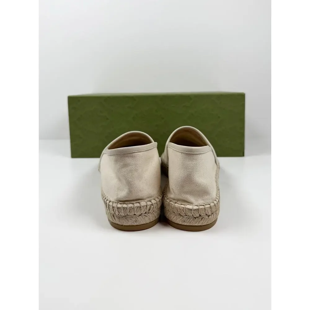 Size 42EU/9US - Gucci Canvas Logo Beige Espadrilles NEW